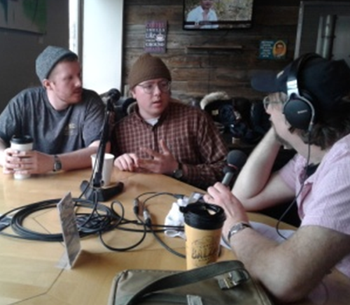 Denis Grignon interviewing 2 guests