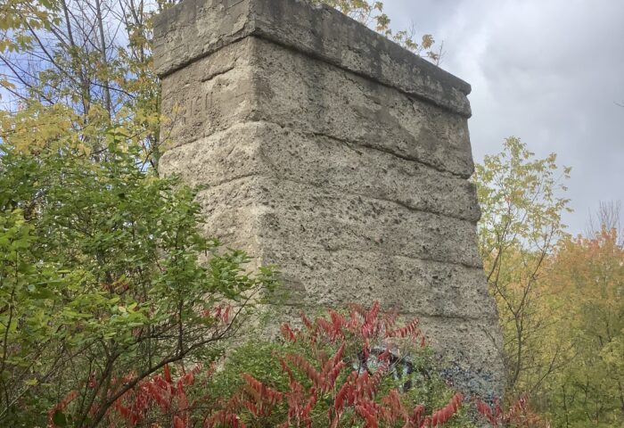 The Lindsay CPR bridge abutment. Photo: Ian McKechnie.